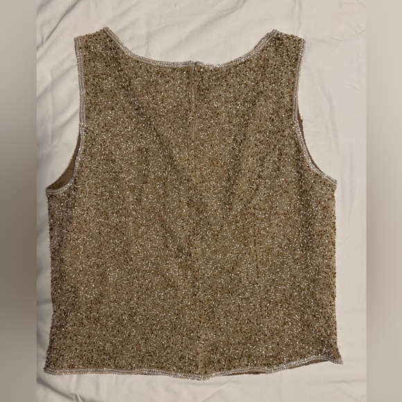 Adrianna Papell Gold Beaded XL Women's Top - Picture 2 of 5